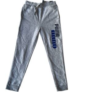 Puma NWT Kids Youth Boys Gray Logo Jogger Sweatpants Size Large 14-16